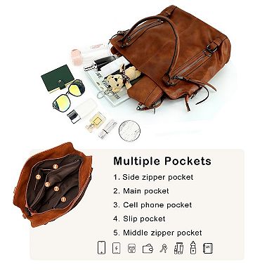 Womens Handbag Crossbody with Multi Pockets Adjustable Strap for Work Travel Daily Use