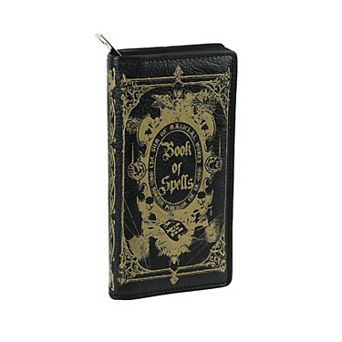 Black And Gold Book Of Spells Checkbook Style Wallet Gothic Fashion