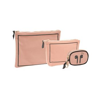La L'Amour 16oz Cotton Canvas 3 pc Toiletry Packing Set With Earbuds Case