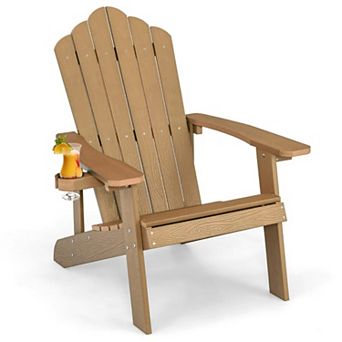 YIORTWO Outdoor Adirondack Chair Weather Resistant HIPS with Cup Holder