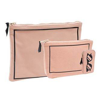 La L'Amour 16oz Cotton Canvas 3 pc Toiletry Packing Set With Sunglasses Case