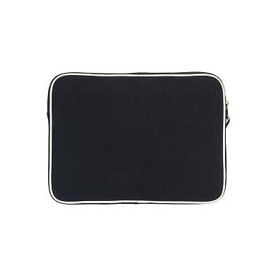 La L'Amour 15 In. Cotton Canvas Tech Computer Case With Front Zippered Pocket
