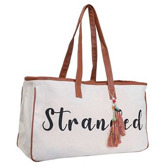Magid Canvas Slogan Tote "STRANDED"
