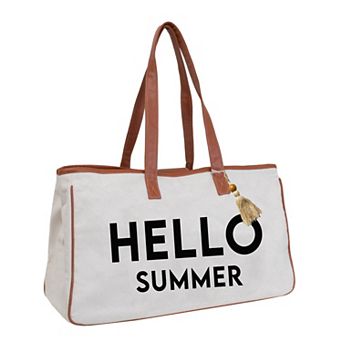 Magid Canvas Slogan Tote "HELLO SUMMER"
