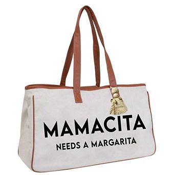 Magid Canvas Slogan Tote "MAMACITA NEEDS A MARGARITA"