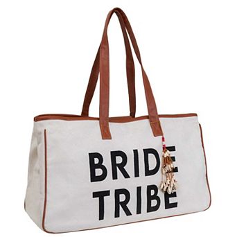 Magid Canvas Slogan Tote "BRIDE TRIBE"