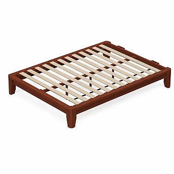CEWOR 100% Solid Bamboo Wood Bed Frame with Wood Slat Support, Tool Free Installation