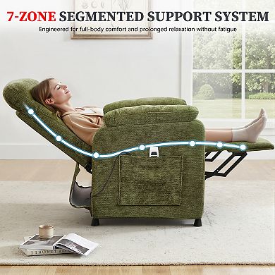 CEWOR Chenille Recliner Chair with Remote, Small Spaces