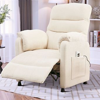 CEWOR Chenille Recliner Chair with Remote, Small Spaces