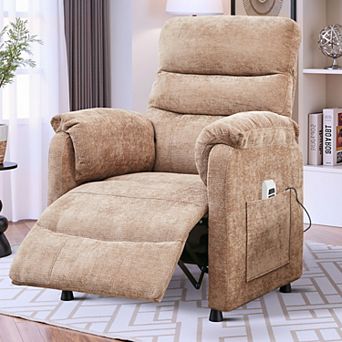 CEWOR Chenille Recliner Chair with Remote, Small Spaces