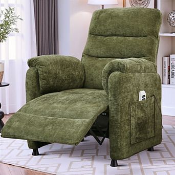 CEWOR Chenille Recliner Chair with Remote, Small Spaces