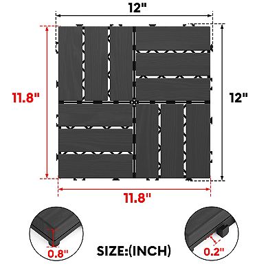 CEWOR 12"x12" Interlocking Deck Tiles, 30PCS/30 sq.ft Waterproof Patio Flooring, 12-Module Patterns
