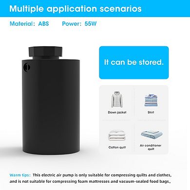Portable Electric Vacuum Pump Cordless Air Compressor Mini Space Saver for Storage Bags