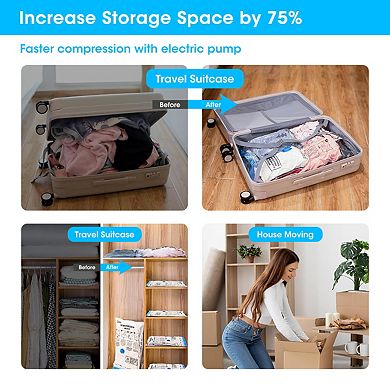 Portable Electric Vacuum Pump Cordless Air Compressor Mini Space Saver for Storage Bags