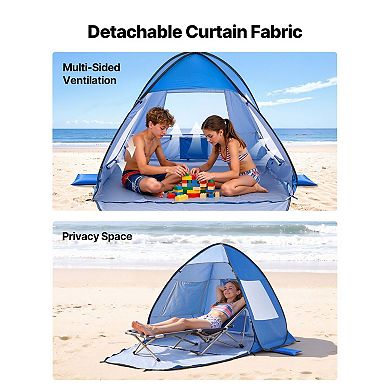 2 person Pop Up Beach Tent Sun Shelter - Instant Setup Canopy for Camping & Picnic