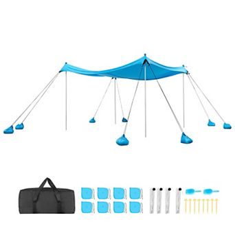 10 x 10feet Pop Up Beach Tent Sun Shelter Portable Windproof Canopy For Family Camping
