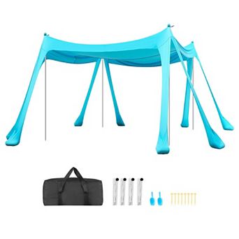 10 x 10 feet Beach Tent Sun Shelter Pop Up Canopy UPF 50 Sun Protection Portable Shade for Family
