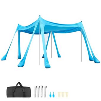 10 x 10 feet Beach Tent Sun Shelter Pop Up Canopy Sun Protection for Camping & Fishing
