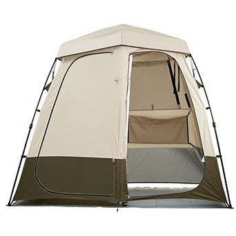 2-Room Camping Shower Tent Foldable Privacy Changing Room For Beach Camping