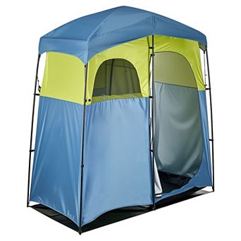 2 Room Camping Shower Tent Portable Privacy Shelter for Changing and Toilet Use