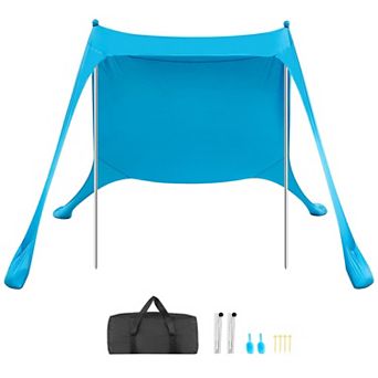 7.5x7.5feet Pop Up Beach Tent Sun Shelter - Windproof Canopy For Family Camping
