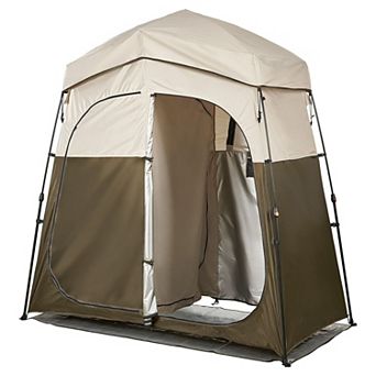 2 Room Camping Shower Tent Foldable Privacy Changing Room for Beach