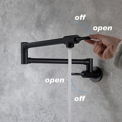 Loheer Wall Mount Folding Kitchen Pot Filler Faucet Double Joint Pasta Arm
