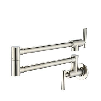 Loheer Wall Mount Folding Kitchen Pot Filler Faucet Double Joint Pasta Arm