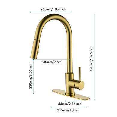 Loheer Modern Pull Down Kitchen Faucet with Sprayer High Arc Single Handle Sink Faucet