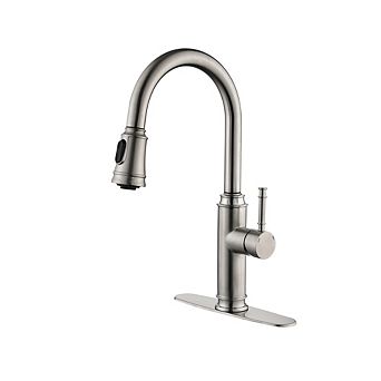 Loheer Single Handle High Arc Pull Out Kitchen Sink Faucet