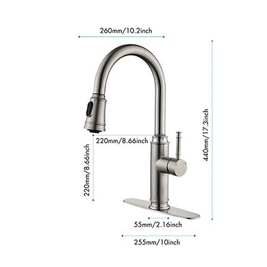 Loheer Single Handle High Arc Pull Out Kitchen Sink Faucet