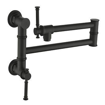 Loheer Modern Brass Wall Mount Pot Filler Folding Kitchen Faucet