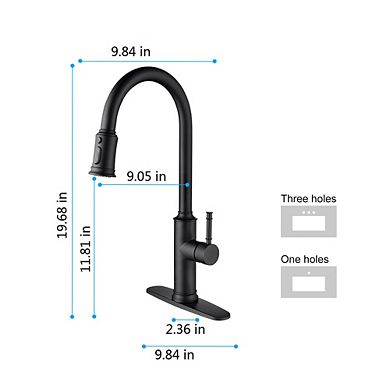Loheer Modern Single Handle Kitchen Sink Faucet with Pull Out Sprayer