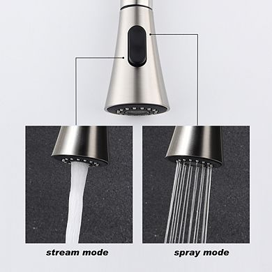 Loheer 16in Pull Out Kitchen Faucet Single Handle Modern Sink Faucet with Sprayer