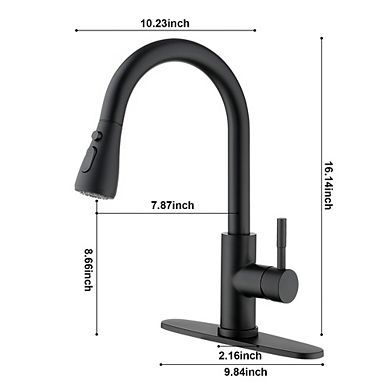 Loheer Pull Out Kitchen Faucet Single Handle Modern Sink Faucet with Sprayer