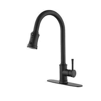 Loheer High Arc Pull Down Kitchen Faucet Single Handle Stainless Steel Sink Tap