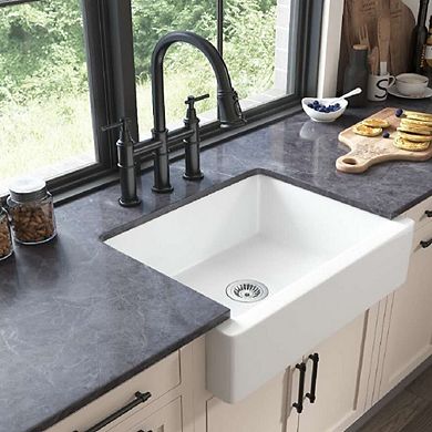 Loheer Spot Resistant Bridge Kitchen Faucet with Pull Down Sprayhead