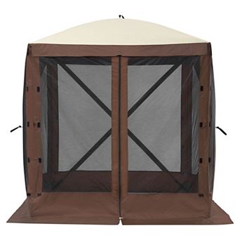 6x6 ft Pop Up Gazebo Tent Screen House Canopy Sun Shelter With Mosquito Netting For Camping