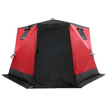 4-6 Person Pop-Up Ice Fishing Tent 50 Sq. Ft. Fishable Ice Shelter, with 600D Oxford Fabric