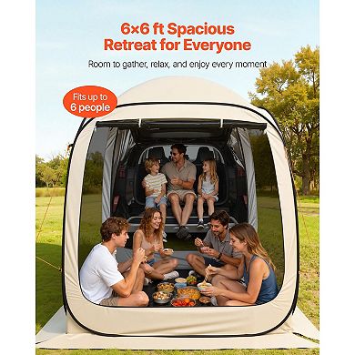 6x6ft Pop Up Screen House Tent SUV Tailgate Canopy for Car Camping & Patio
