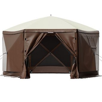 10x10 feet Gazebo Screen Tent Pop Up Camping Canopy Shelter For Outdoor Backyard
