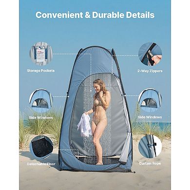 190T Pop Up Shower Tent Instant Privacy Changing Room for Camping Beach