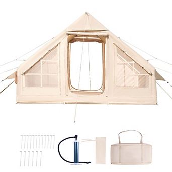 3-5 people Inflatable Camping Tent with Hand Pump - Waterproof Glamping Tent for Family