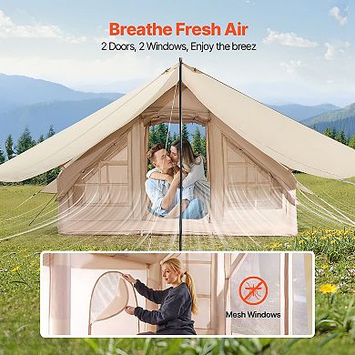 3-5 people Inflatable Camping Tent Easy Setup Glamping Air Tent with Canopy