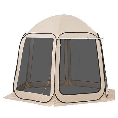 10 x 9.2 feet Pop Up Screen Tent with Extended Awning,for Patio and Backyard