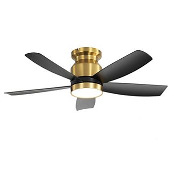 42 Inch Flush Mount Ceiling Fan with LED Light and Remote for Home