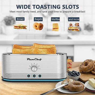 4 Slice Toaster 15.7 Inch, 1350W Defrost Reheat For Breakfast