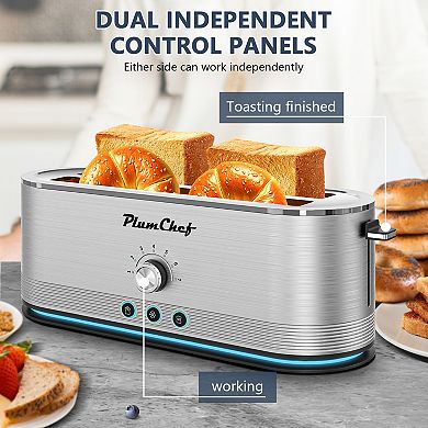 4 Slice Toaster 15.7 Inch, 1350W Defrost Reheat For Breakfast
