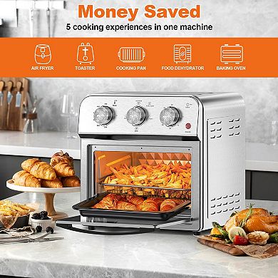 13QT Air Fryer Combo, 360° Hot Air Circulation, Adjustable Time Temperature For Kitchen