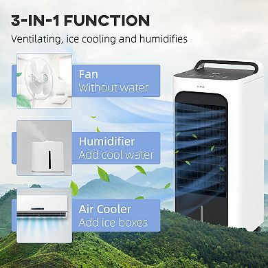 26 Inch Evaporative Air Cooler, Portable Swamp Cooler with Remote, for Home